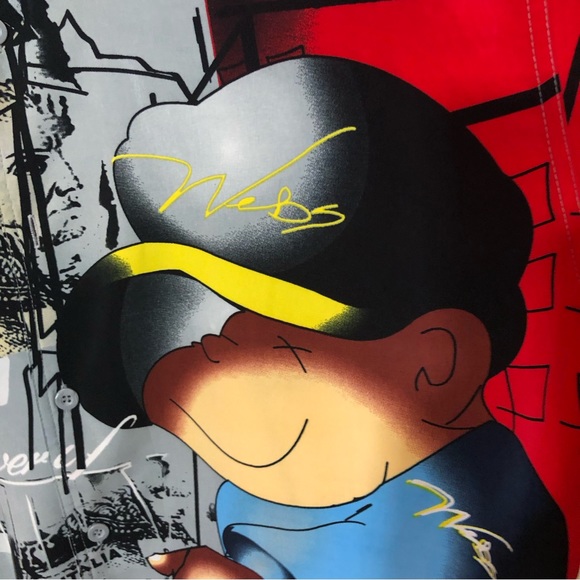 WEBS Jean Co. Vintage Y2K Button Down Shirt 2XL Cool All Over Print Urban-wear - Picture 6 of 11